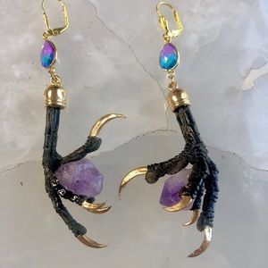 Crow feet Amethyst earrings